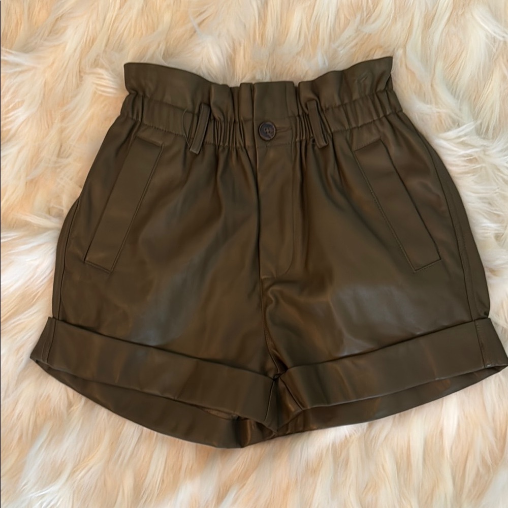 Blank NYC High Waist Green Shorts